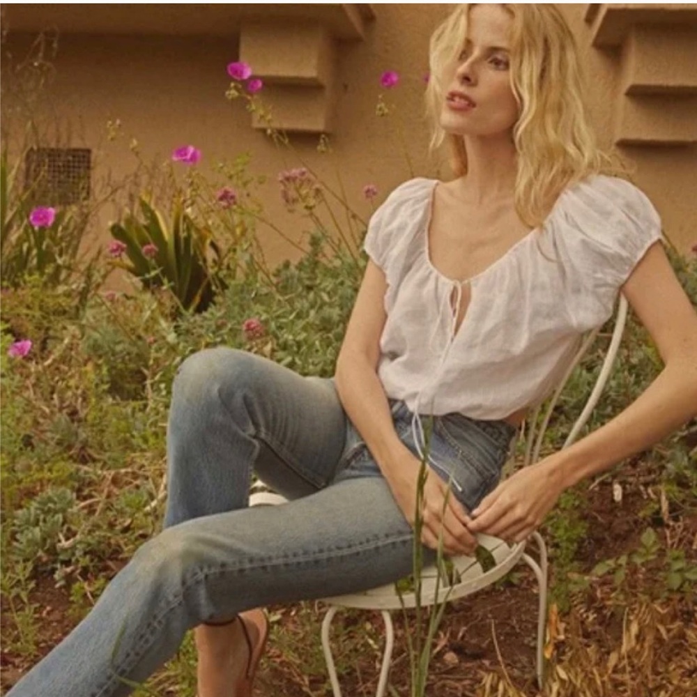Dôen Hera Top in Salt/White